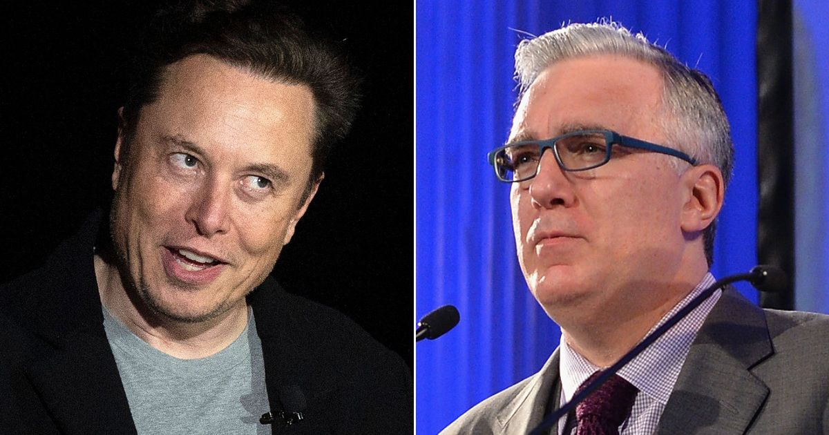 Twitter owner Elon Musk, left, said several media accounts had been suspended for violating the platform's rules on doxing. Also suspended was left-wing commentator Keith Olbermann, right.