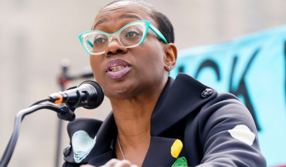 Former Ohio State Senator and then-candidate Nina Turner speaks to supporters of The Debt Collective near the U.S. Department of Education in Washington, D.C., on April 4.