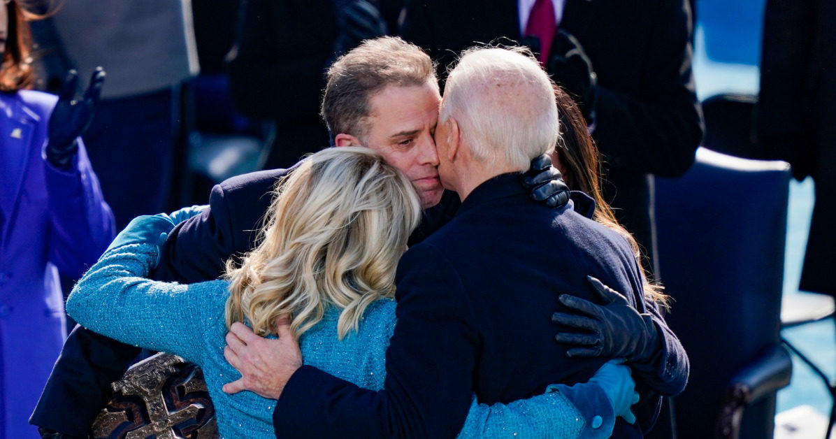 oe Biden embraces his family First Lady Dr. Jill Biden, son Hunter Biden and daughter Ashley after being sworn in during his inauguation on the West Front of the U.S. Capitol on January 20, 2021 in Washington, DC.