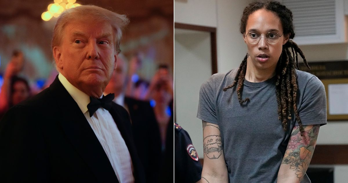 President Donald Trump, left, secured the release of several Americans from other countries, but he said he would never have traded the "Merchant of Death" for WNBA player Brittney Griner, right.