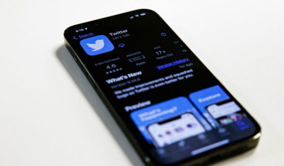 The Twitter app is seen in the App Store on an iPhone in Washington, D.C., on Monday.