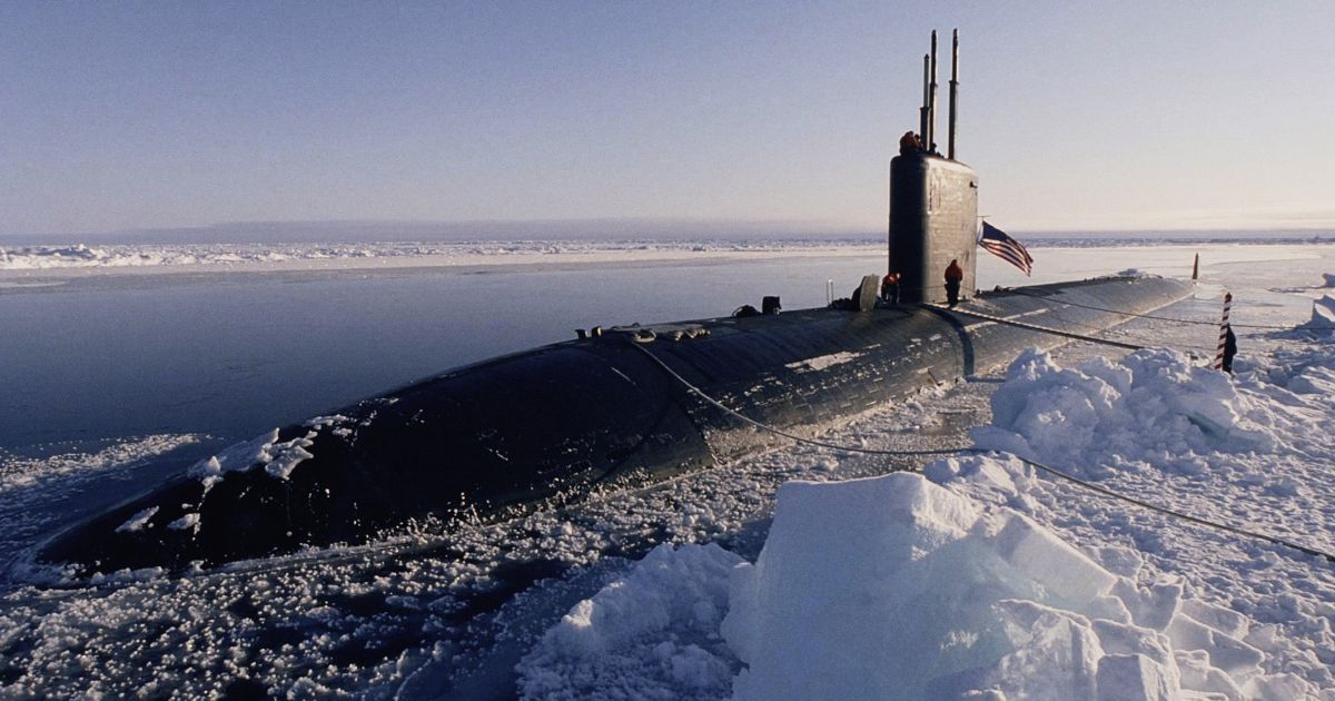 The USS Hampton is pictured at the North Pole in an undated file photo. A former military intelligence officer told Chris Lehto's YouTube audience about a strange incident he witnessed aboard the submarine.