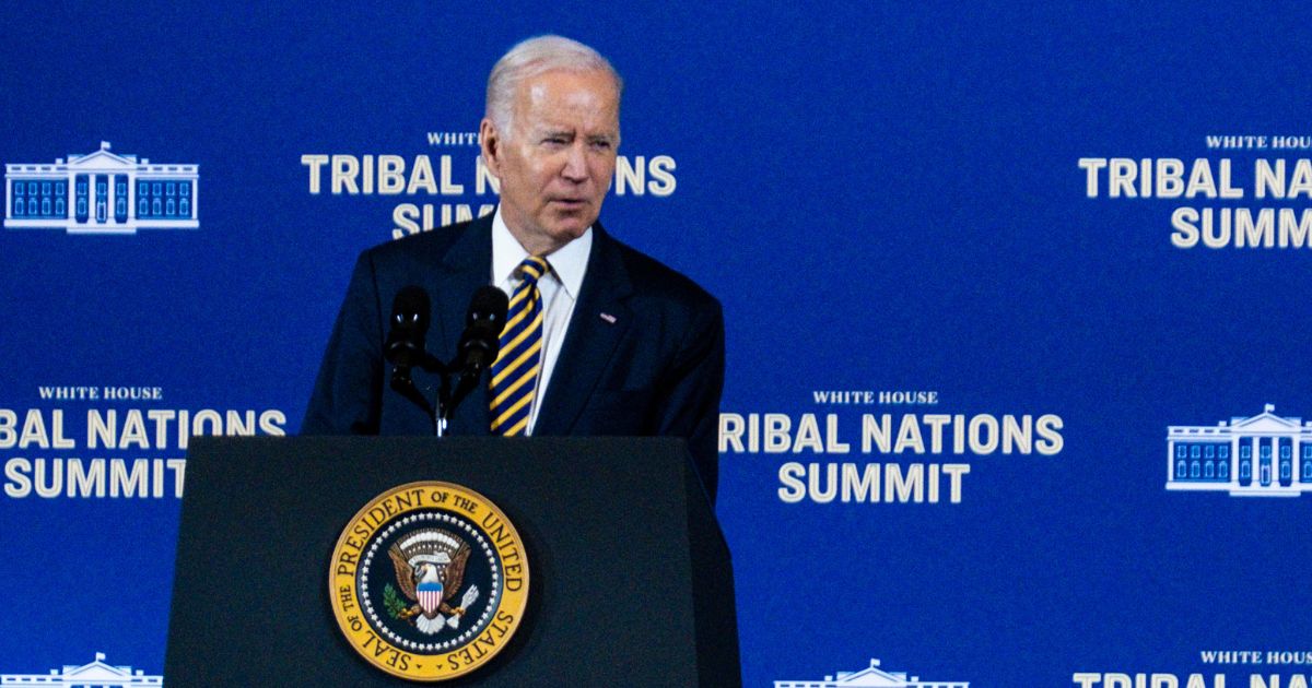 President Joe Biden, speaking at the White House Tribal Nations Summit at the Department of the Interior on Wednesday.