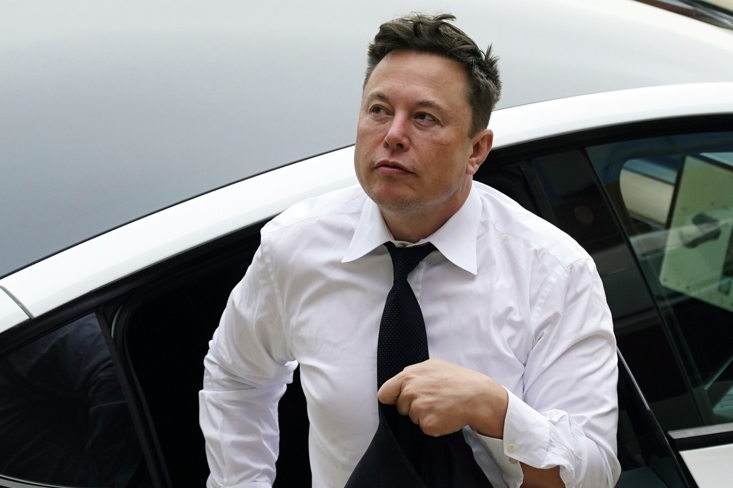 Elon Musk arrives at the justice center in Wilmington, Delaware, on July 13, 2021.