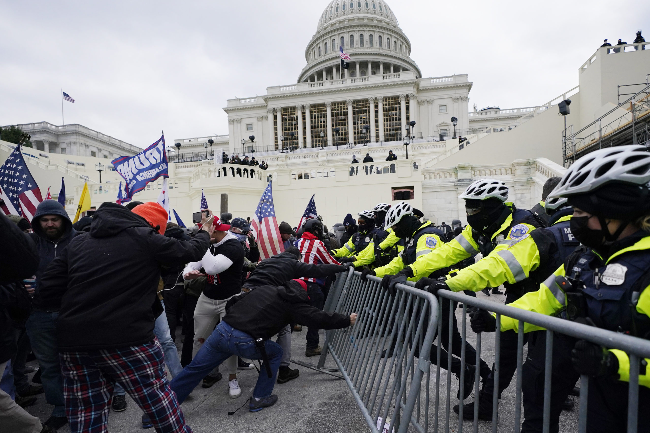 Capitol Police battle rioters outside the Capitol on Jan. 6, 2021.