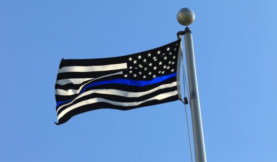 The above stock image is of a flag that supports the police.