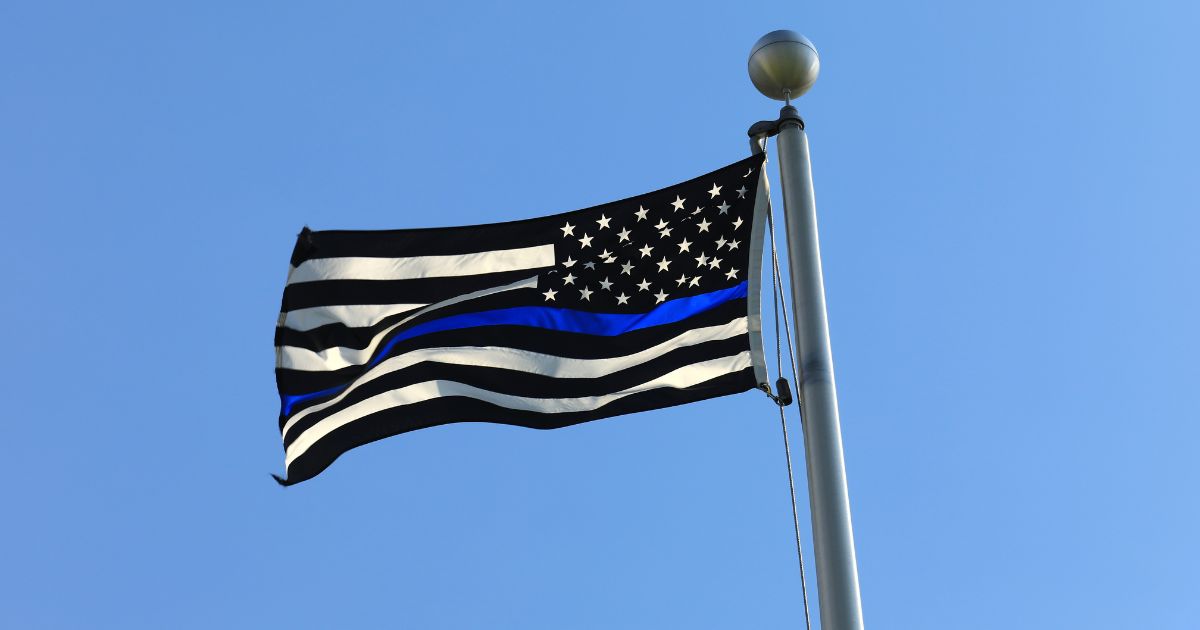 The above stock image is of a flag that supports the police.