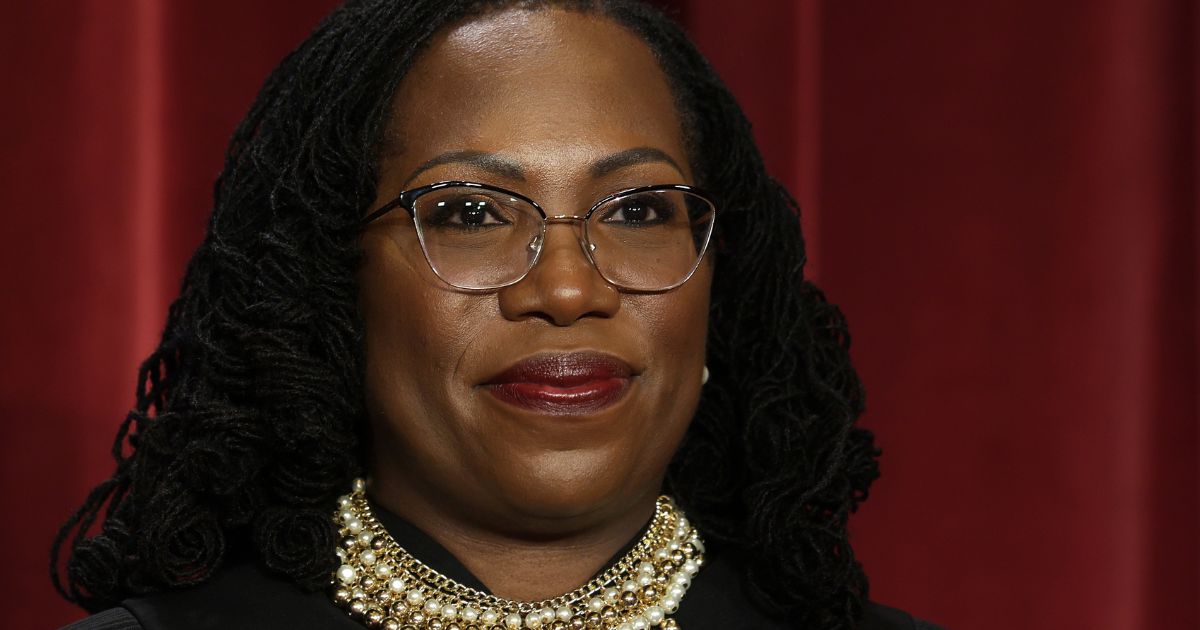 United States Supreme Court Associate Justice Ketanji Brown Jackson poses for an official portrait at the East Conference Room of the Supreme Court building on Oct.7 in Washington, D.C.