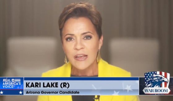 Kari Lake, Arizona Republican candidate for governor, appears on the "War Room" on Real America's Voice on Monday.