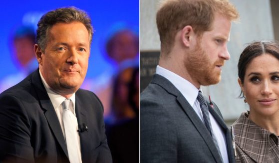 Piers Morgan, left, discusses the trailer for Prince Harry and Meghan's new Netflix series.
