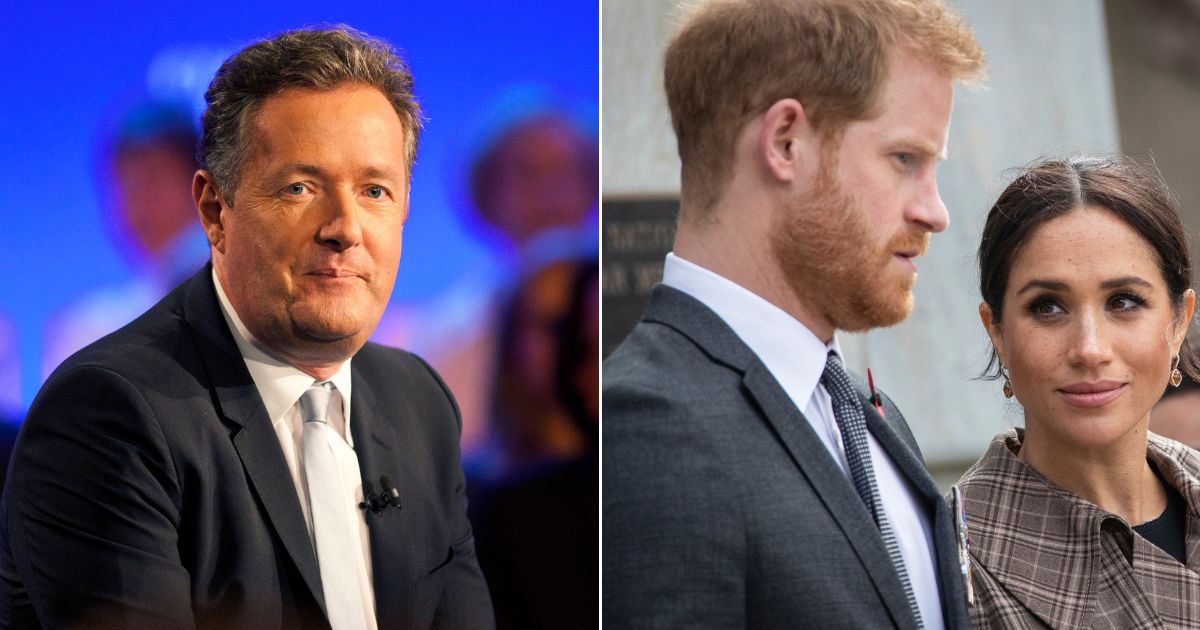 Piers Morgan, left, discusses the trailer for Prince Harry and Meghan's new Netflix series.