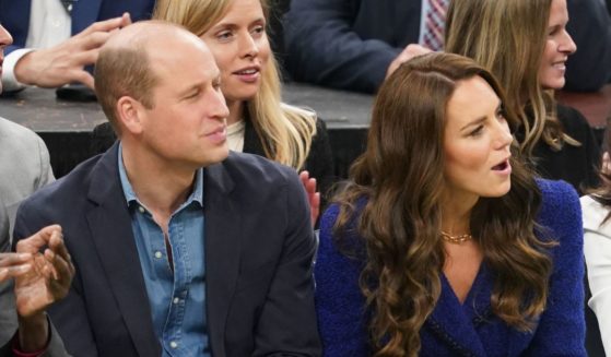 William, Prince of Wales, and Catherine, Princess of Wales, watch the NBA basketball game between the Boston Celtics and the Miami Heat at TD Garden on Wednesday in Boston.