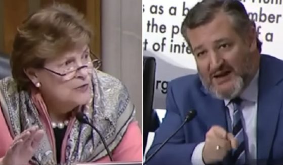 New Hampshire Democratic Sen. Jeanne Shaheen, left, and Texas Sen. Ted Cruz, right, exchanged words in a Senate Foreign Relations Committee hearing on Tuesday.