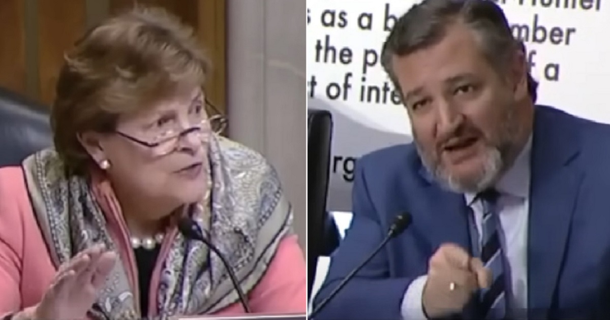New Hampshire Democratic Sen. Jeanne Shaheen, left, and Texas Sen. Ted Cruz, right, exchanged words in a Senate Foreign Relations Committee hearing on Tuesday.