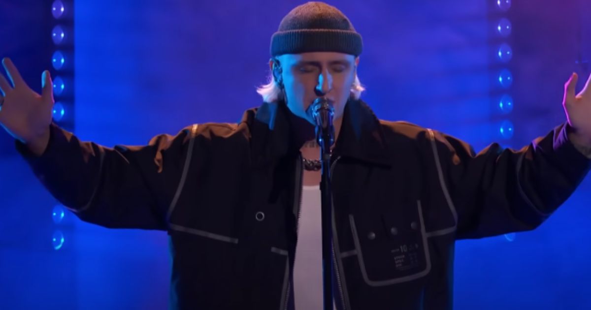 Contestant Bodie performs on "The Voice."