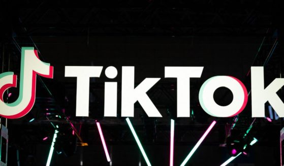 The TikTok logo is pictured at the company's booth during the Tokyo Game Show in Chiba prefecture on Sept. 15.