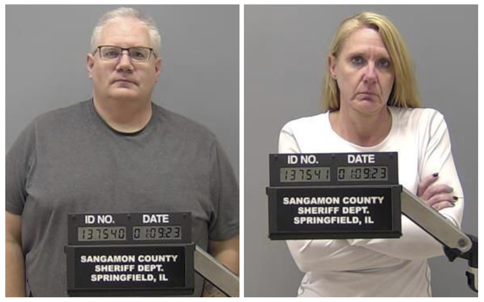 Ambulance workers Peter J. Cadigan, left, and Peggy Jill Finley are facing first-degree murder charges and now a civil lawsuit over the death of a patient they are accused of strapping face down on a stretcher while taking him to a hospital Dec. 18.