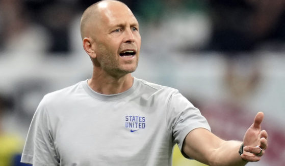U.S. men's nation team soccer coach Gregg Berhalter coaches during the World Cup game between England and the U.S. in Al Khor, Qatar, on Nov. 25.