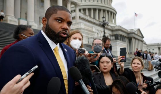 Republican Rep. Byron Donalds of Florida speaks to reporters outside the U.S. Capitol in Washington on Wednesday, the second day of elections for speaker of the House.