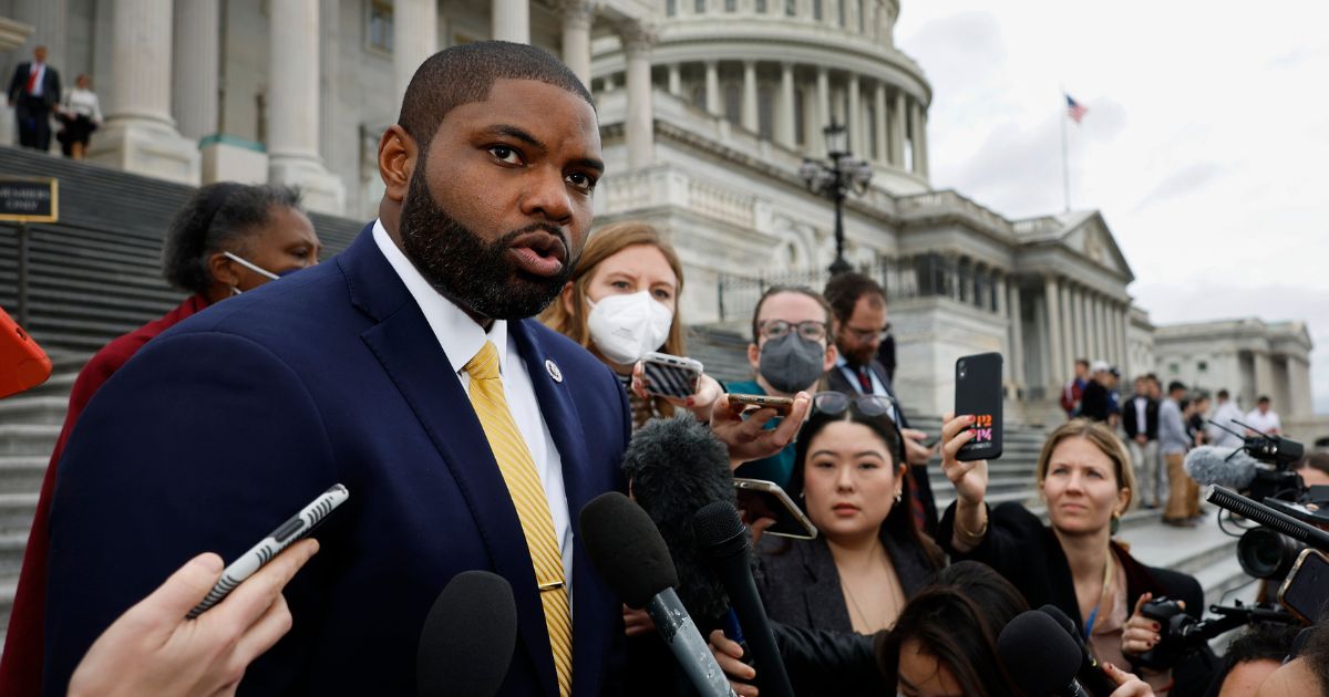 Republican Rep. Byron Donalds of Florida speaks to reporters outside the U.S. Capitol in Washington on Wednesday, the second day of elections for speaker of the House.