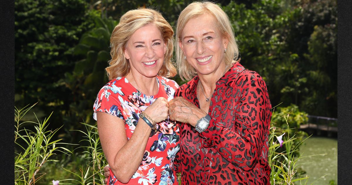 Tennis legends Chris Evert, left, and Martina Navratilova are seen in a file photo from 2018. Navratilova has been diagnosed with two forms of cancer.