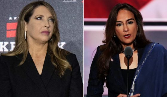 In a new poll asking Republicans whom they supported for chair of the Republican National Committee, current RNC Chairwoman Ronna McDaniel, left, lost by a large margin to Harmeet Dhillon, right.