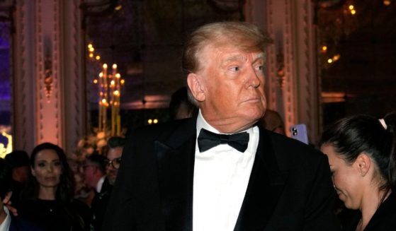 Donald Trump in a tuxedo for a New Years Eve party