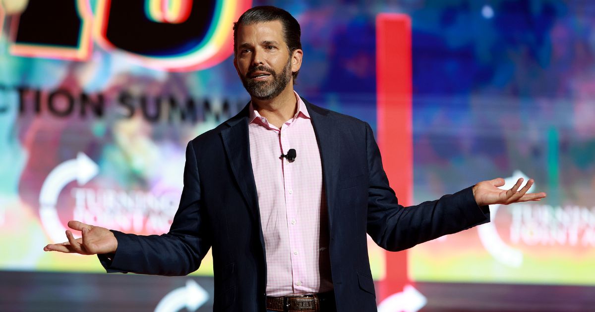 Donald Trump Jr. speaks during the Turning Point USA Student Action Summit at the Tampa Convention Center in Tampa, Florida, on July 23.