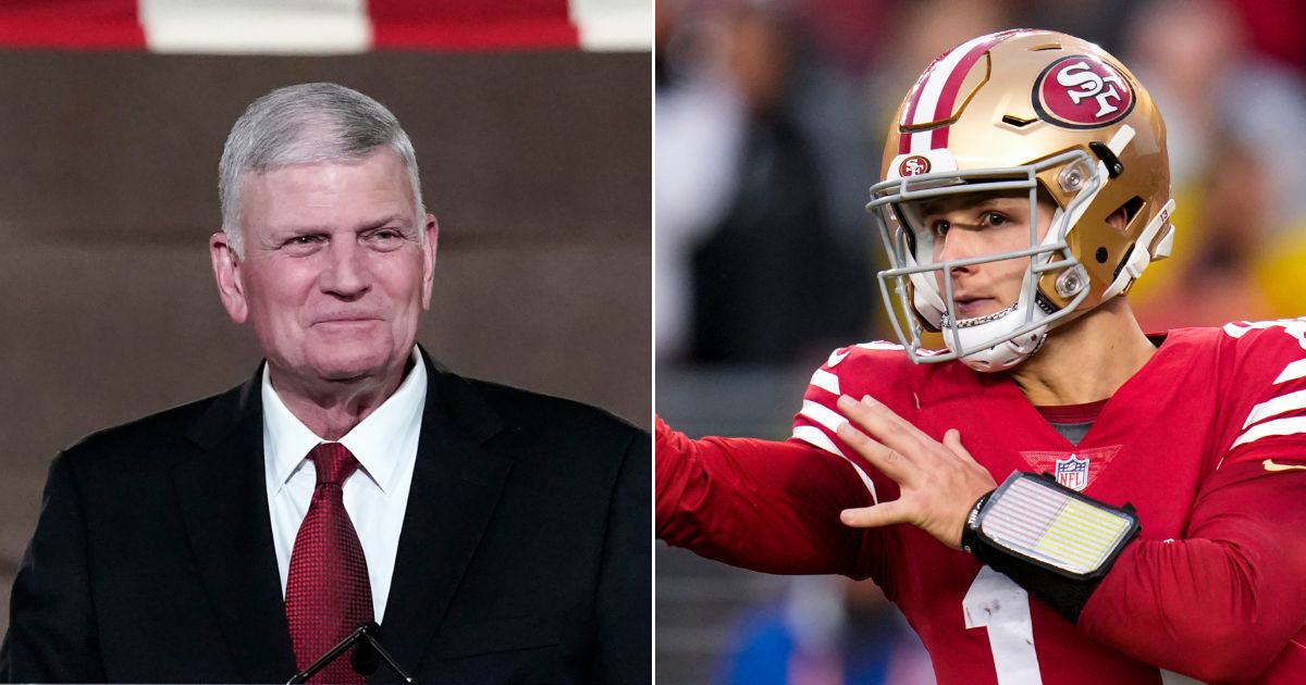 Evangelist Franklin Graham said he will be cheering on 49ers quarterback Brock Purdy this weekend.