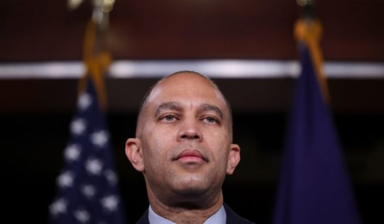 House Minority Leader Hakeem Jeffries answers questions during a news conference at the U.S. Capitol on Thursday in Washington, D.C.