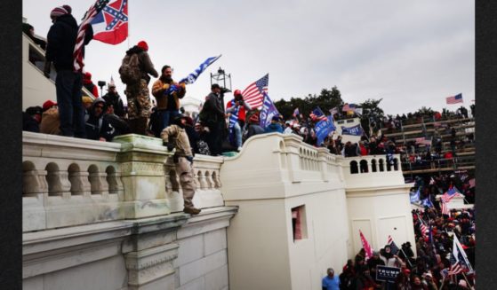Protesters storm the United States Capitol building on Jan. 6, 2021, in Washington, DC.