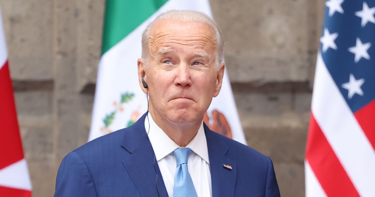 President Joe Biden speaks during a news conference as part of the North American Leaders' Summit at Palacio Nacional in Mexico City on Tuesday.