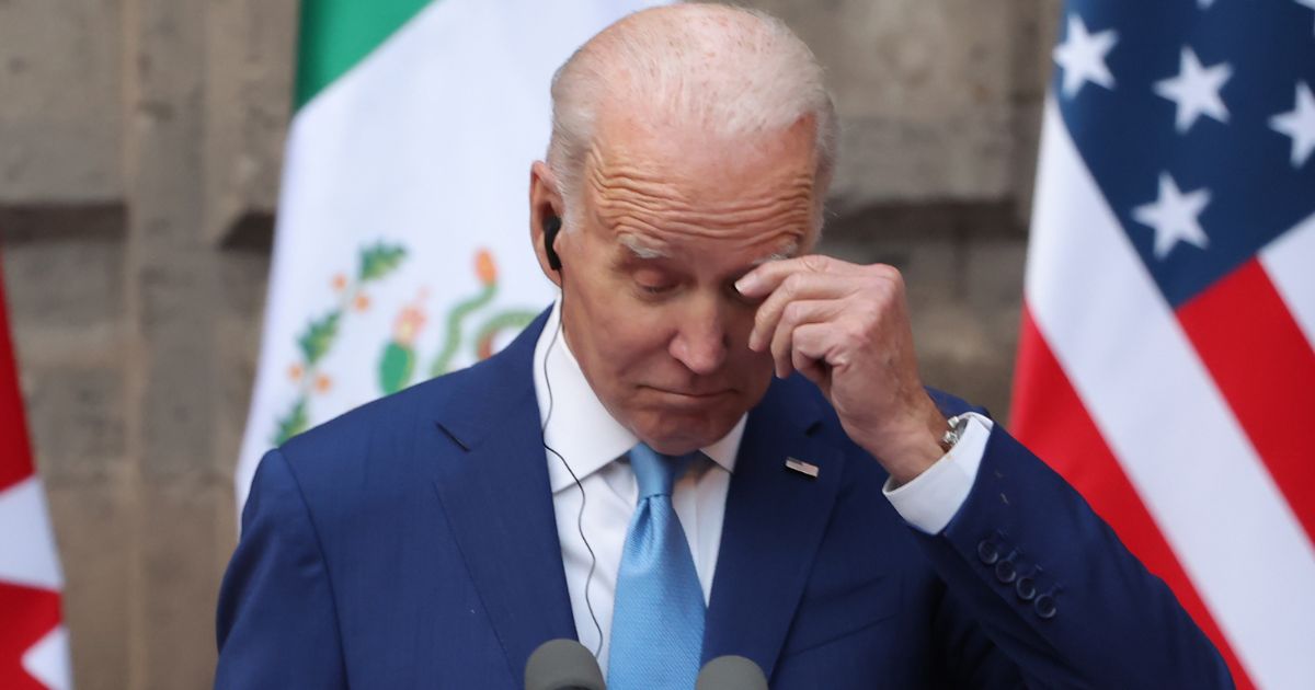 President Joe Biden participates in a news conference during the "2023 North American Leaders" Summit in Mexico City, Mexico, on Tuesday.