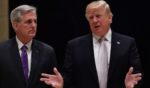 Then-President Donald Trump, right, is seen in a 2018 file photo speaking with then-House Majority Leader Kevin McCarthy. During a recent interview, McCarthy shared stories about Trump's anonymous generosity.