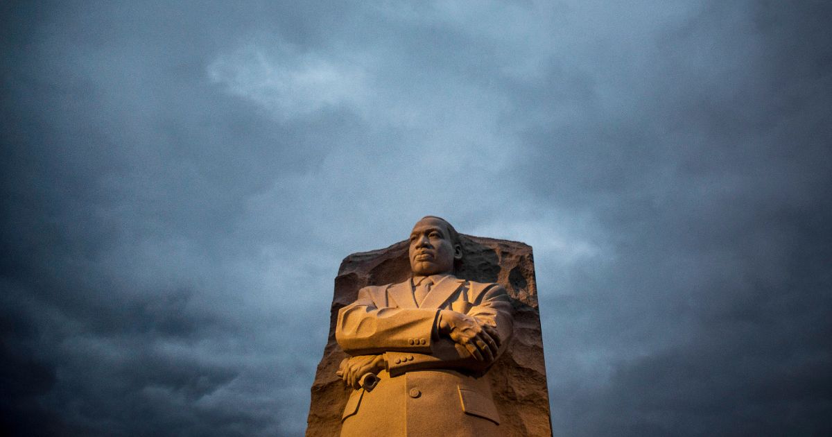 Early morning light shines on the Martin Luther King Jr. Memorial on the National Mall on Jan. 19, 2015, in Washington, D.C.