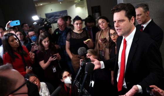 Rep. Matt Gaetz speaks to reporters at the U.S. Capitol on Tuesday.