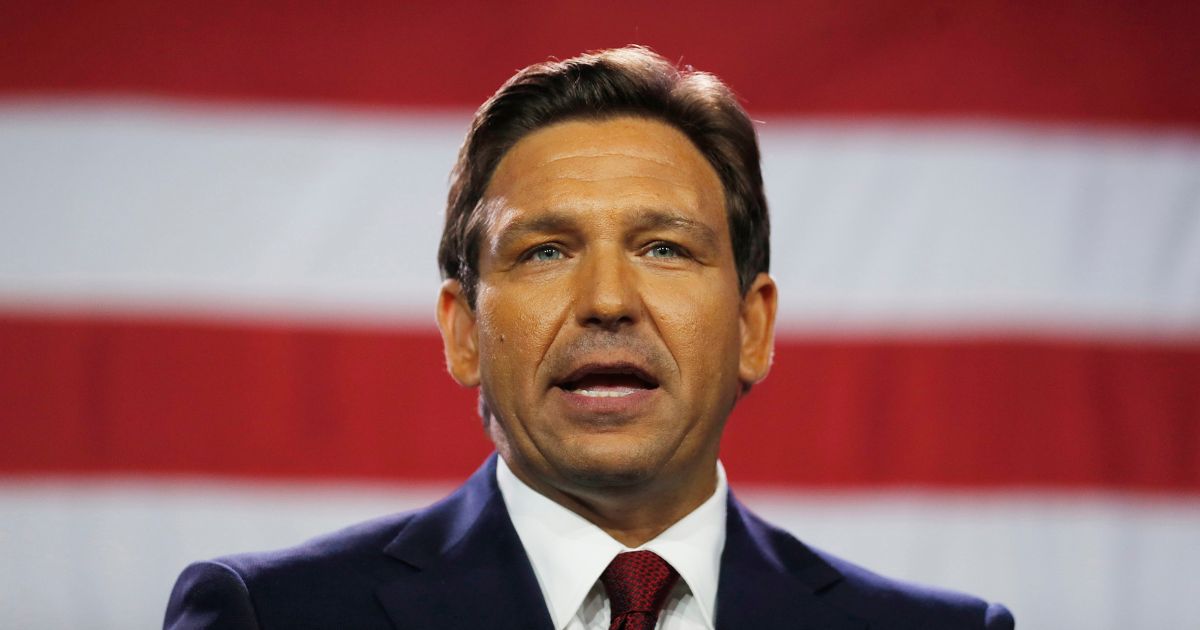Florida Gov. Ron DeSantis gives a victory speech after defeating Democratic gubernatorial candidate Rep. Charlie Crist during his election night watch party at the Tampa Convention Center in Tampa, Florida, on Nov. 8.