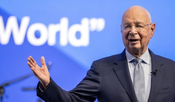 World Economic Forum founder Klaus Schwab delivers a speech during the Crystal Awards ceremony at the WEF's annual meeting in Davos, Switzerland, on Monday.