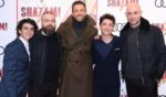 From left to right, Jack Dylan Grazer, Director David F. Sandberg, Zachary Levi, Asher Angel and Mark Strong attend the unveiling of the Shazam! World Exclusive Fan Experience on March 14, 2019 in Toronto, Canada.