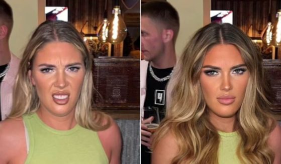 Holly Cockerill uploaded a video onto TikTok to show how editing can completely change a regular image, left, to a fake image, right, on social media platforms.