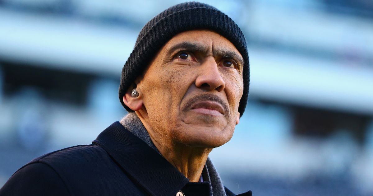 Former NFL coach and current NBC broadcaster, Tony Dungy, looks on before the Philadelphia Eagles take on the Atlanta Falcons in the NFC Divisional Playoff game at Lincoln Financial Field in Philadelphia, Pennsylvania, on Jan. 18, 2018.