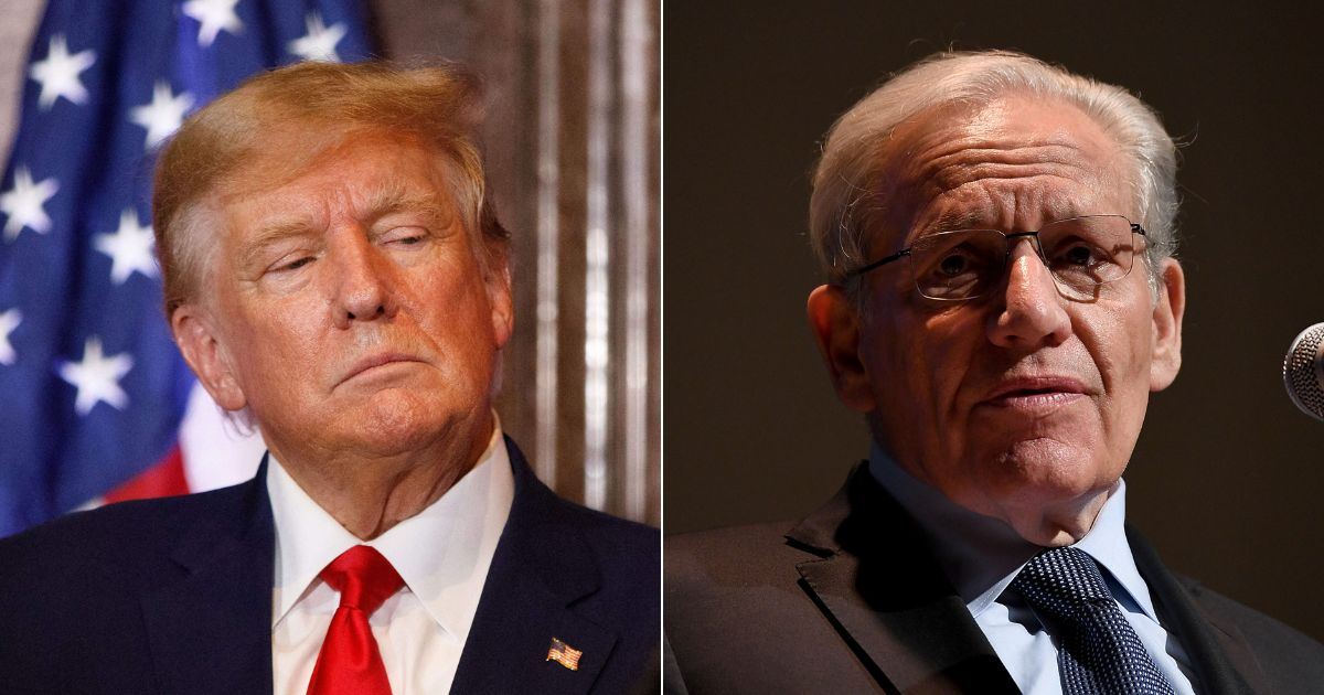 Former President Donald Trump, left, is suing Bob Woodword, right, for $50 million after Trump claims Woodward released audio tapes that were only to be used to help Woodward write his book "Rage."