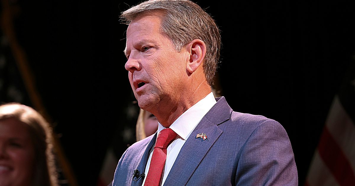 Georgia Gov. Brian Kemp delivers his acceptance speech at his election night party on Nov. 8 in Atlanta after being sworn in for a second term.