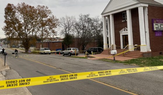 A crime scene is taped off at a church after a non-fatal incident in Nashville on Nov. 26. On Thursday, Metro Nashville Police killed Grammy Award winner Mark Capps during an encounter at his home, an agency spokesman said.