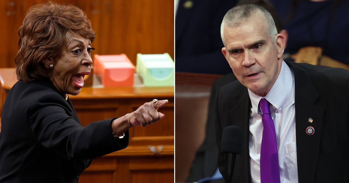California Democrat Rep. Maxine Waters, left, expressed her displeasure after Montana GOP Rep. Matt Rosendale addressed her by name from the House floor Thursday.