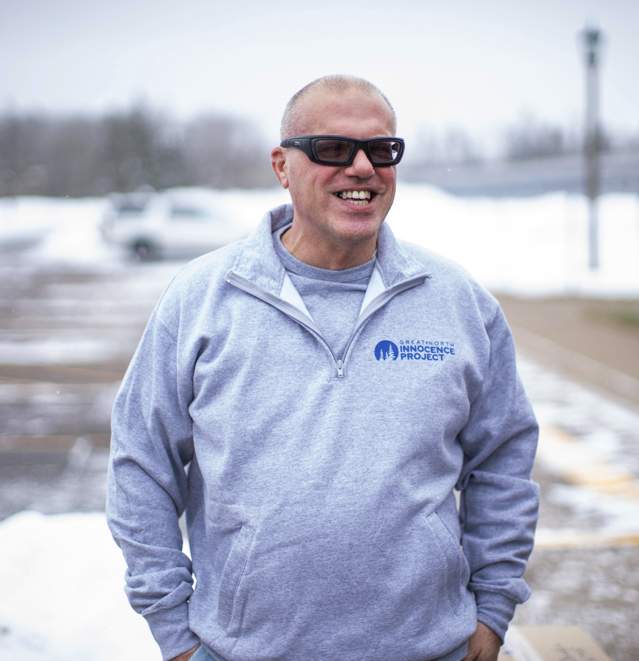 Thomas Rhodes smiles as he walks out of a Minnesota state prison in Moose Lake, Minnesota, on Friday.