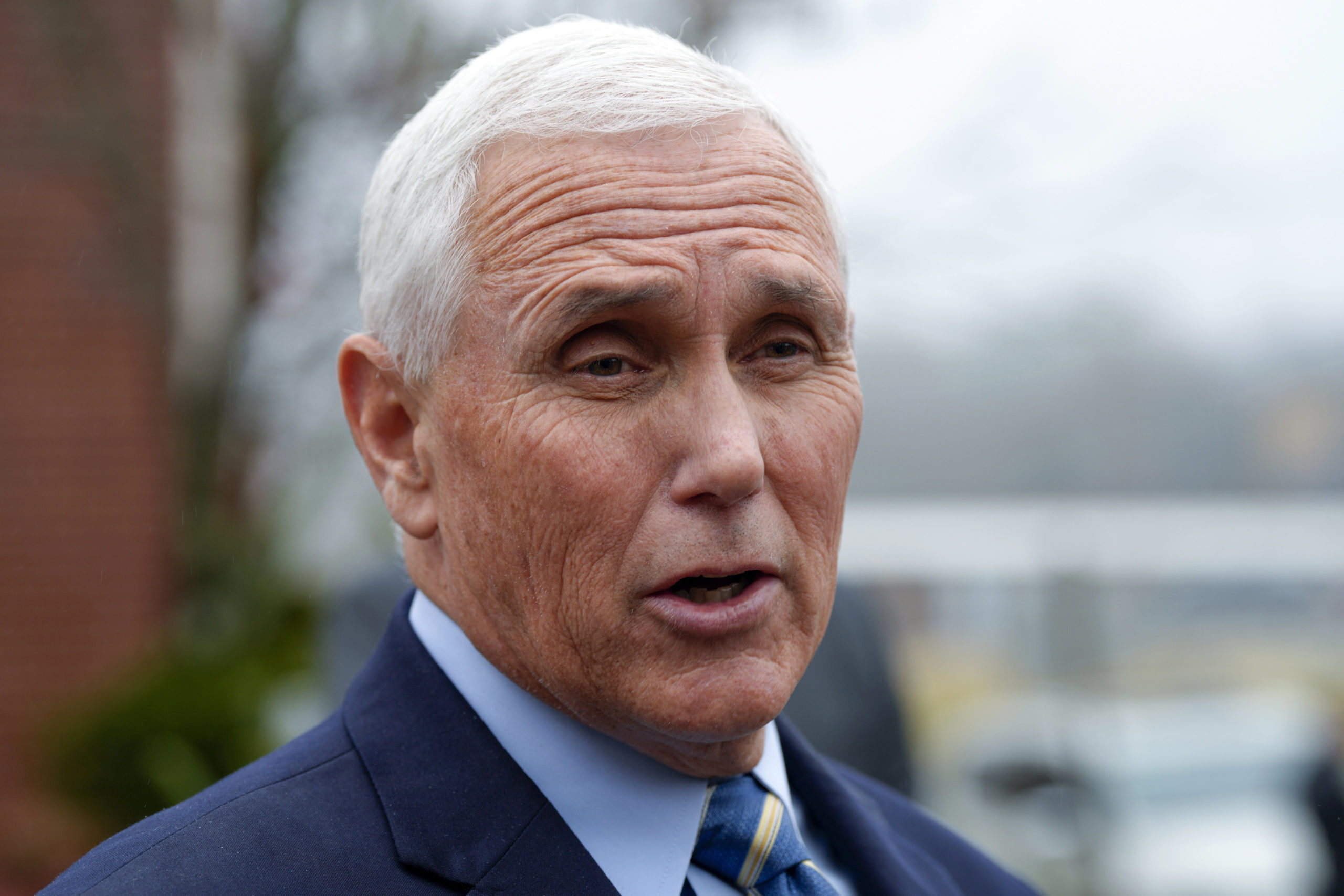 Former Vice President Mike Pence speaks with reporters on Dec. 6 at Garden Sanctuary Church of God in Rock Hill, S.C. Documents with classified markings were discovered in Pence's home in Indiana last week, according to his attorney.