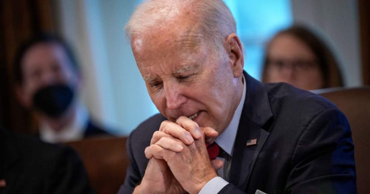 President Joe Biden speaks during a cabinet meeting in the Cabinet Room of the White House Thursday in Washington, D.C.