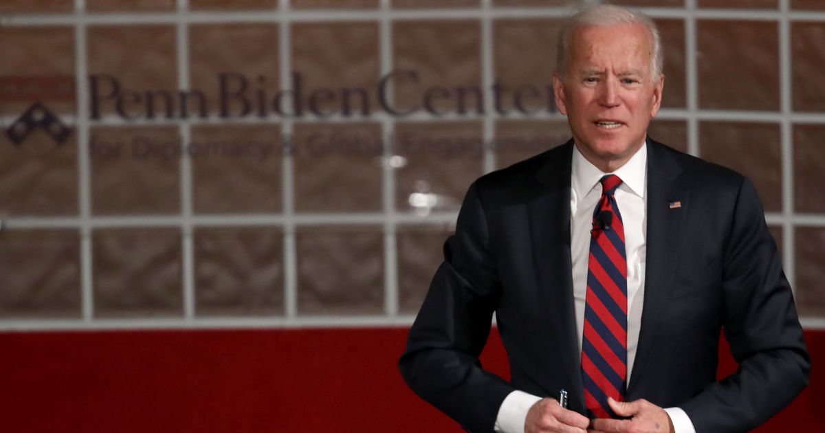 Former Vice President Joe Biden speaks at the University of Pennsylvania’s Irvine Auditorium on Feb. 19, 2019, in Philadelphia.