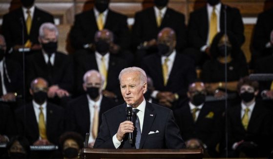 President Joe Biden speaks at Ebenezer Baptist Church in Atlanta on Sunday, the eve of the national holiday honoring civil rights leader Martin Luther King, Jr.